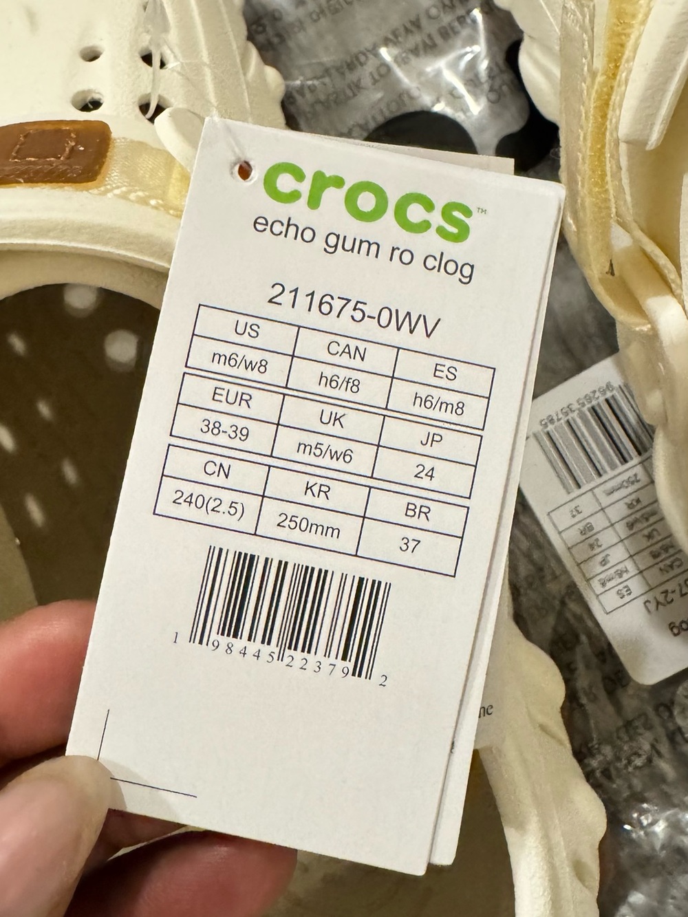 NWT CROCS White/Brown Echo RO Clogs - Picture 2 of 3
